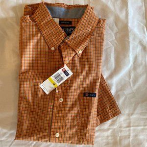 Brand New Chaps Mens Orange Button Up short sleeve